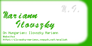 mariann ilovszky business card